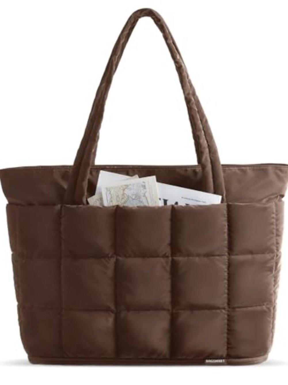 Expandable Quilted Puffer Work Tote Bag Water-Resistant Travel Laptop Bag